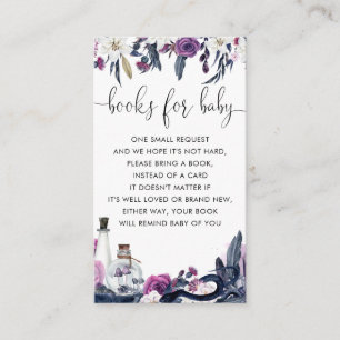 Floral Halloween Skull Snake boeken voor Baby show Informatiekaartje