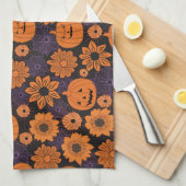 Floral Halloween Theedoek (Quarter Fold)