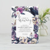 Floral Halloween Tombstone Baby is een broedmachin Kaart (Staand voorkant)