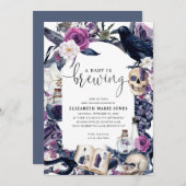 Floral Halloween Tombstone Baby is een broedmachin Kaart (Voorkant / Achterkant)