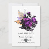 Floral Halloween Wedding Save The Date (Voorkant)