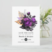 Floral Halloween Wedding Save The Date (Staand voorkant)