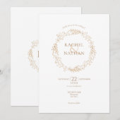 Floral Halo Laurel Garland bruiloft Kaart (Voorkant / Achterkant)