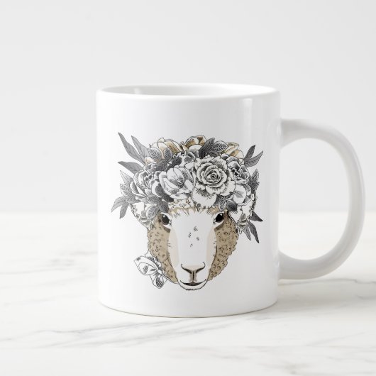 Floral Halo Sheep Grote Koffiekop (Rechts)
