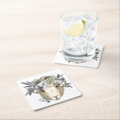 Floral Halo Sheep Kartonnen Onderzetters (Insitu)