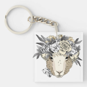 Floral Halo Sheep Sleutelhanger