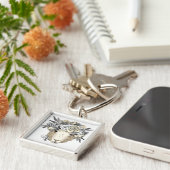 Floral Halo Sheep Sleutelhanger (Zijkant)