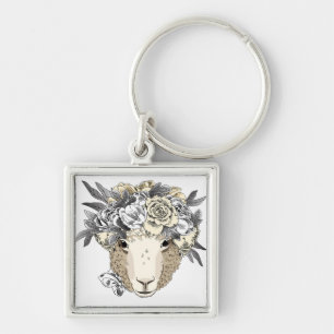 Floral Halo Sheep Sleutelhanger