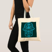 Floral Hamsa (blauw) Tote Bag (Voorkant (product))