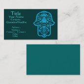 Floral Hamsa (blauw) Visitekaartje (Voorkant / Achterkant)