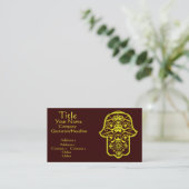 Floral Hamsa (geel) Visitekaartje (Staand voorkant)
