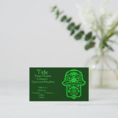 Floral Hamsa (Groen) Visitekaartje (Staand voorkant)