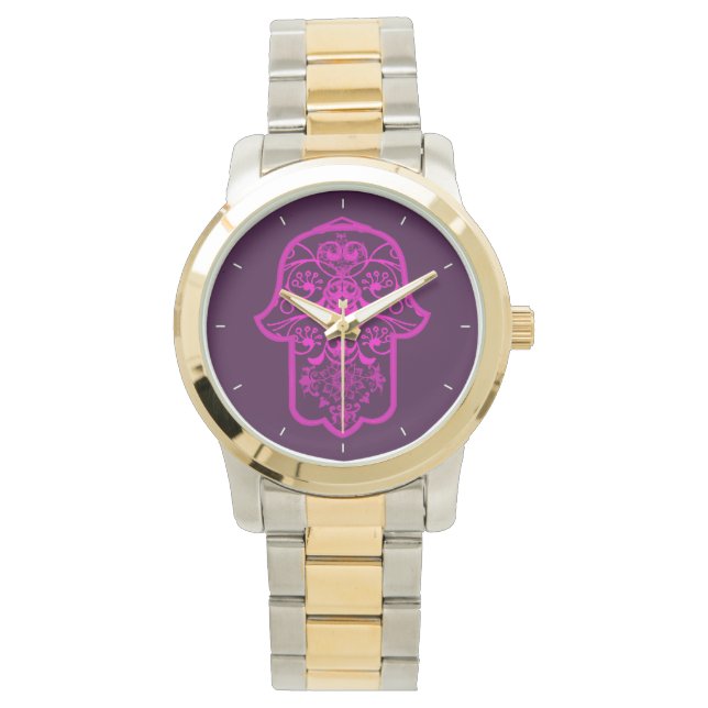 Floral Hamsa Horloge (Voorkant)