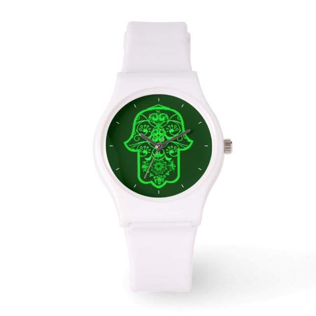 Floral Hamsa Horloge (Voorkant)