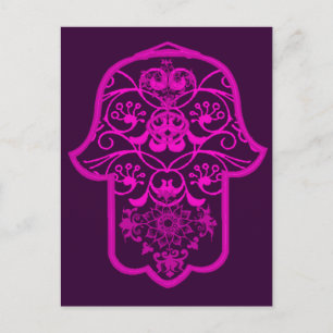 Floral Hamsa Pink Briefkaart