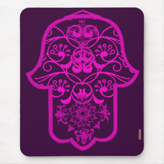 Floral Hamsa Pink Muismat (Voorkant)