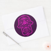 Floral Hamsa Pink Ronde Sticker (Envelop)
