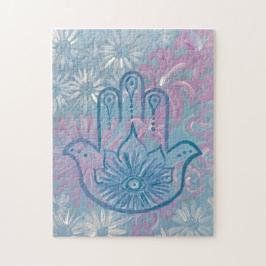 Floral Hamsa Puzzel Legpuzzel (Verticaal)