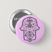 Floral Hamsa Ronde Button 5,7 Cm (Voorkant /achterkant)