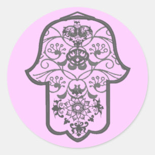 Floral Hamsa Ronde Sticker