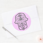 Floral Hamsa Ronde Sticker (Envelop)