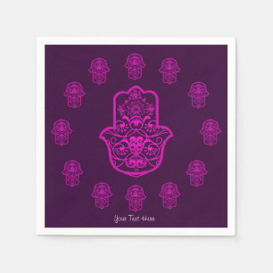 Floral Hamsa (Roze) Servetten
