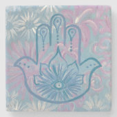 Floral Hamsa Stone Onderzetter (Voorkant)