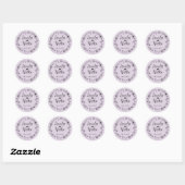 Floral Hand Drawn Wreath Personalized Lavender Ronde Sticker (Vel)