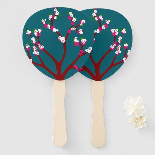 Floral Hand Fan Handwaaier (Voorkant en achterkant)