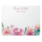 Floral Hand met "Dingen van nota's" Notitieblok (Voorkant)