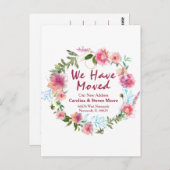 Floral Hand met het opschrift "We hebben verhuisd" Briefkaart (Voorkant / Achterkant)