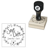 Floral Hand tekende de grote bruiloft sparen de Da Rubberstempel (Gestempeld)