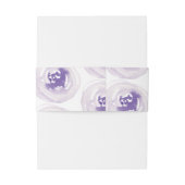 Floral Hand Waterverf Greenery Paars Wedding Uitnodigingen Wikkel (Achterkant Voorbeeld)