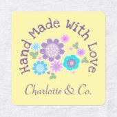 Floral handgemaakt met liefde product gepersonalis labels (Design 2)