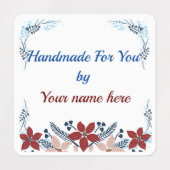 Floral Handgemaakt voor kleine vierkante kleding Labels (Design 2)