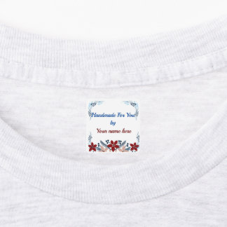 Floral Handgemaakt voor kleine vierkante kleding Labels