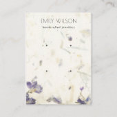 Floral Handmade Paper Texture 2 Earring Display Visitekaartje (Voorkant)