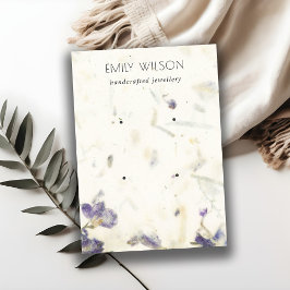 Floral Handmade Paper Texture 2 Earring Display Visitekaartje