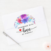 Floral Handmade with Love Ronde Sticker (Envelop)