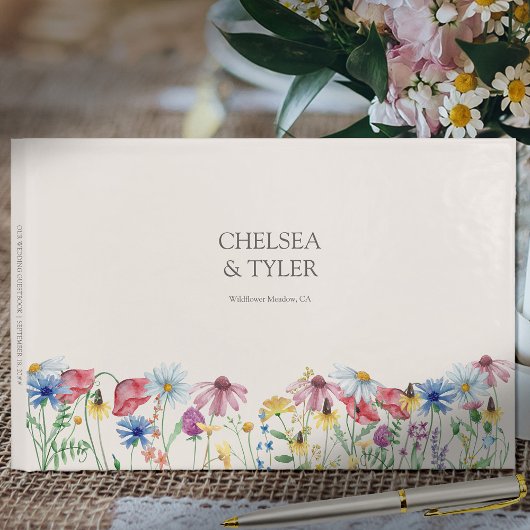 Floral Handtekening Wildflower Wedding Country Gastenboek