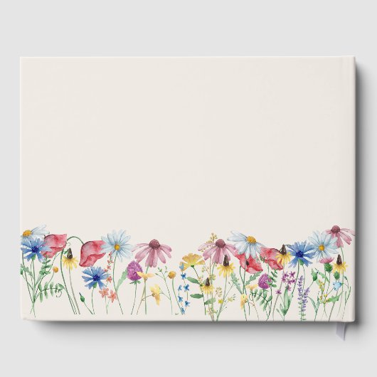 Floral Handtekening Wildflower Wedding Country Gastenboek (Achterkant)