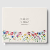 Floral Handtekening Wildflower Wedding Country Gastenboek (Voorkant)