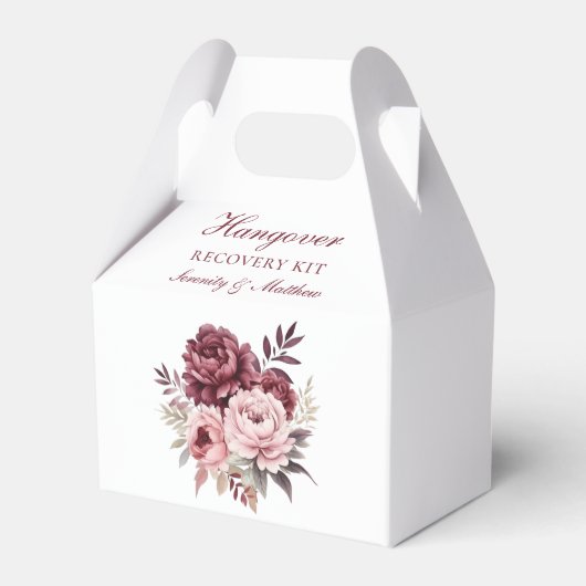 Floral Hangover Recovery Kit Peony Wedding Bedankdoosjes (Achterkant)