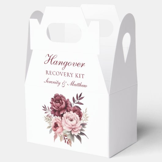 Floral Hangover Recovery Kit Peony Wedding Bedankdoosjes (Geopend)