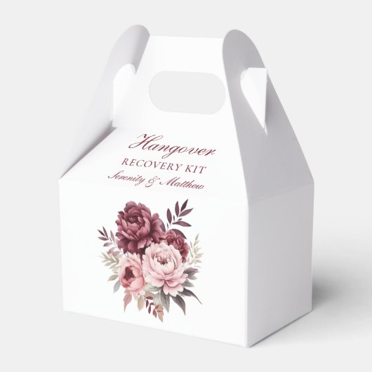 Floral Hangover Recovery Kit Peony Wedding Bedankdoosjes (Voorkant Zijde)