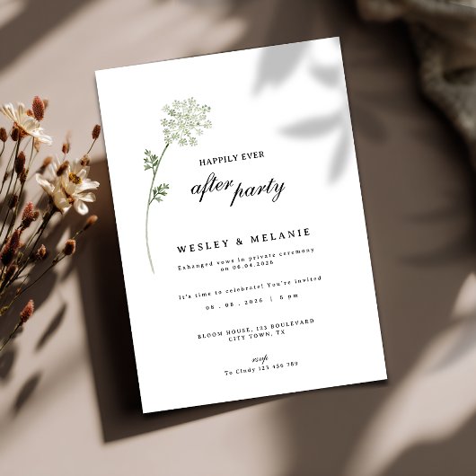 Floral Happily Ever After Party Wedding Reception Kaart