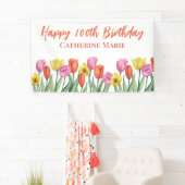 Floral Happy 100th Birthday Spandoek (Insitu)