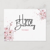 Floral Happy Birthday Briefkaart (Voorkant)