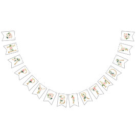 Floral Happy Birthday Bunting Flags, Banner