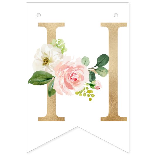 Floral Happy Birthday Bunting Flags, Banner (Tweede vlag)